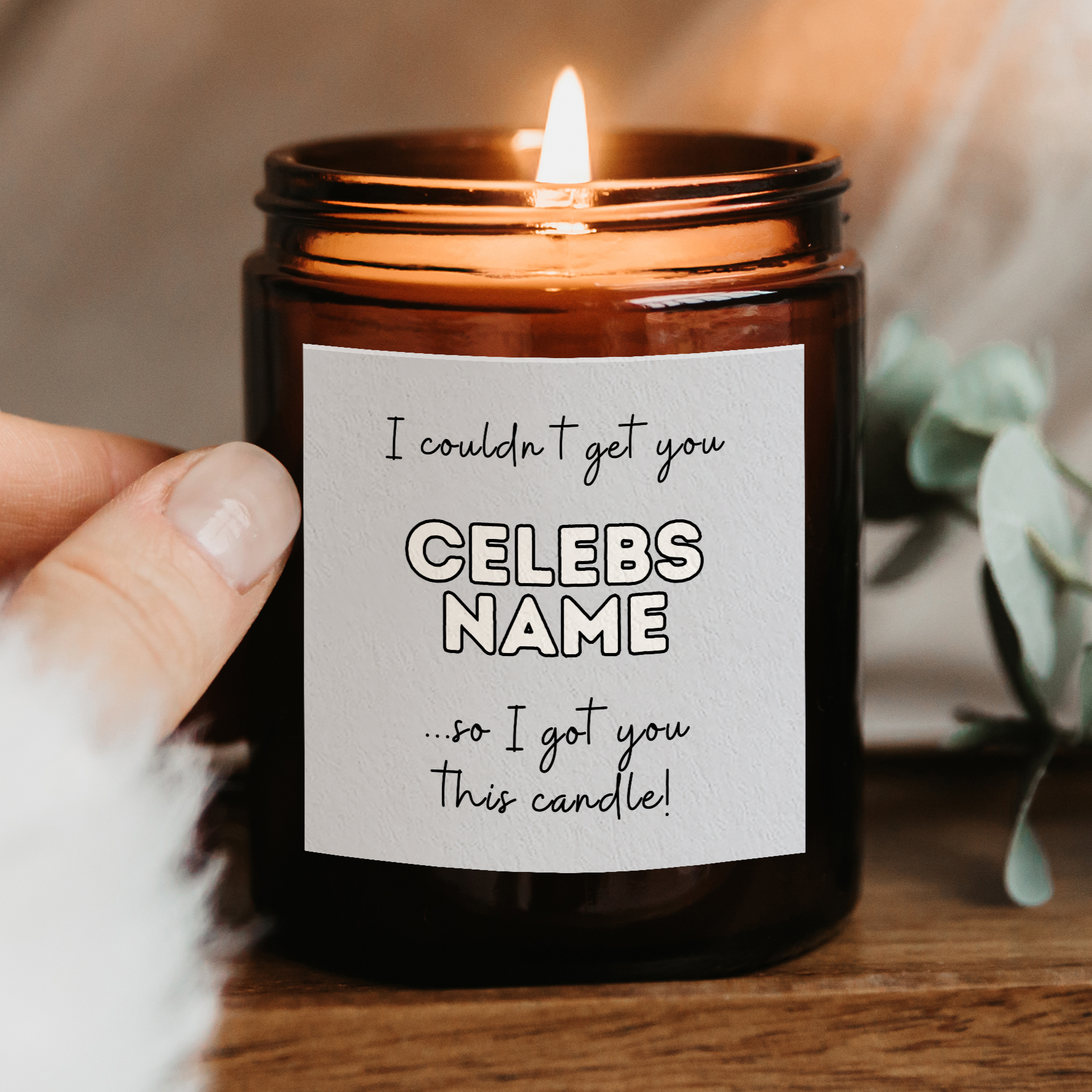 Any Celebrity Name Novelty Gift Candle