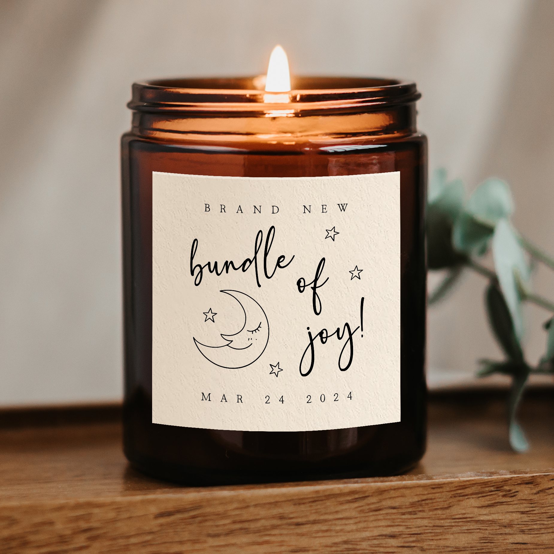 Personalised New Baby Candle Gift